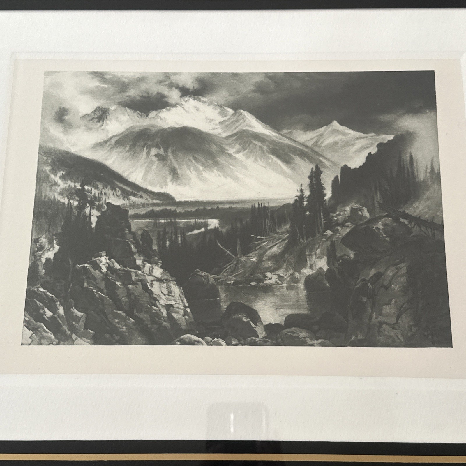 1888 Thomas Moran Sultan Mountain India Proof Photogravure Framed Ltd Ed Artwork