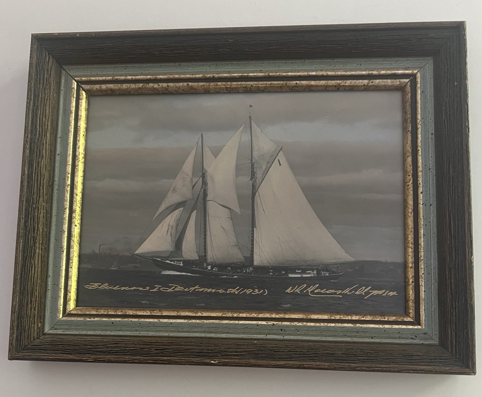 Wallace R MacAskill 1931 Bluenose 1 Hand Tinted Photo Nova Scotia Canada EUC