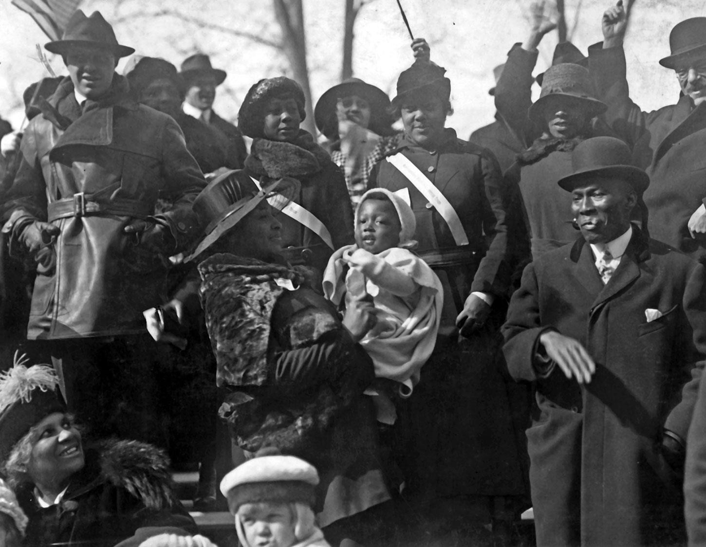 WWI African American Heros of the 369th Infantry Cheered by Crowd Enhanced Photo