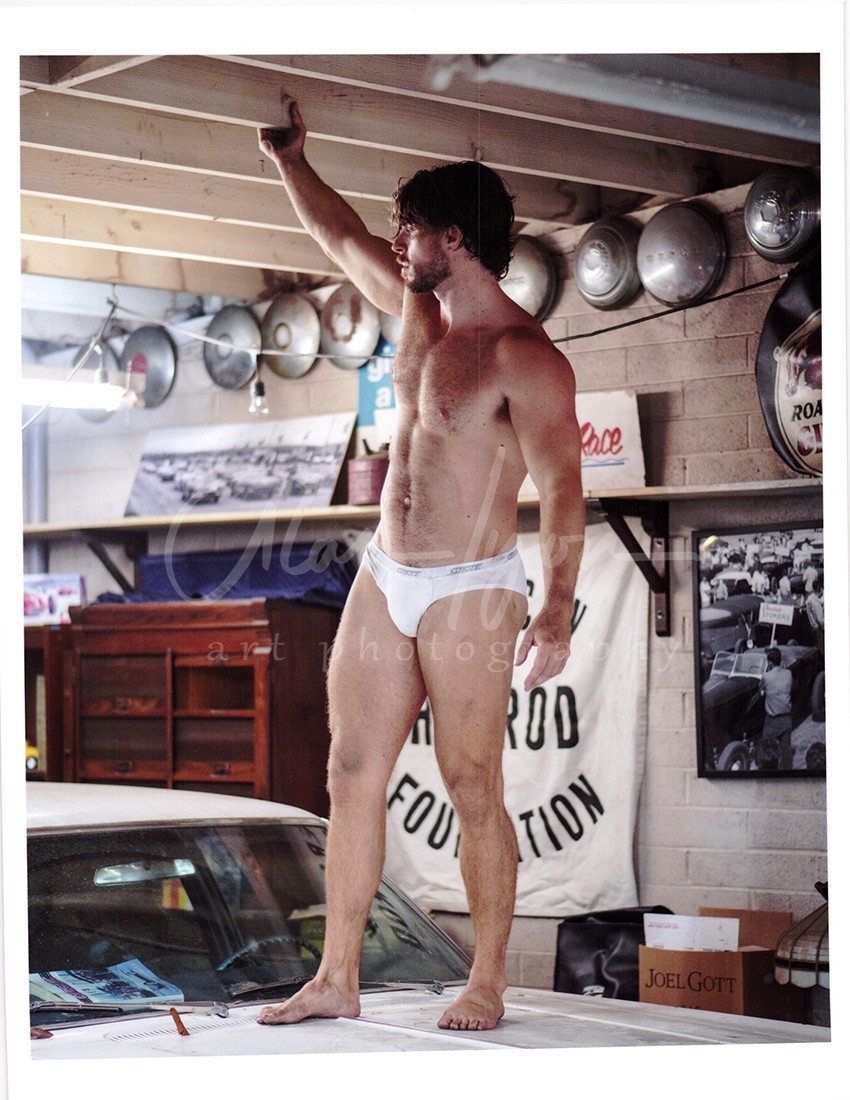 11 X 8.5 Alan Lyon Original Male Photo gay interest (3) Standing on car Kurt