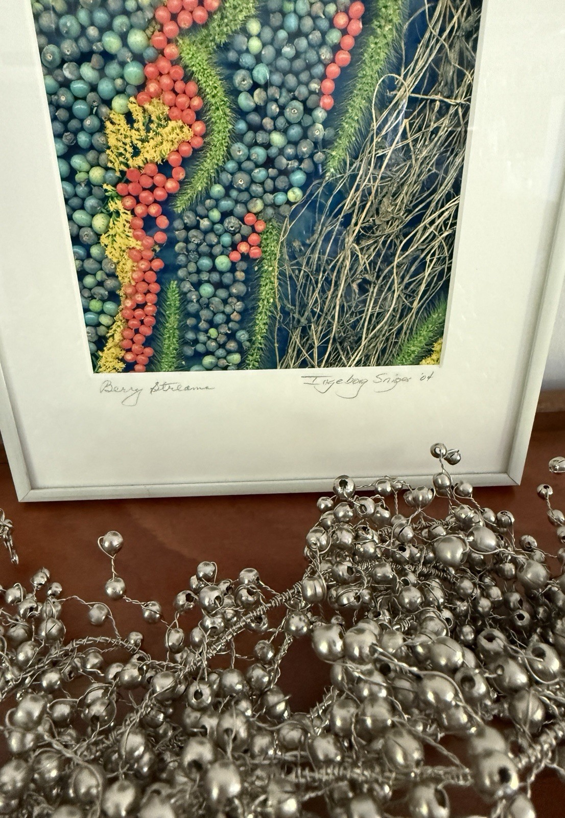 Signed Framed Botanical Berry Photograph Nature Wall Art Modern Colorful