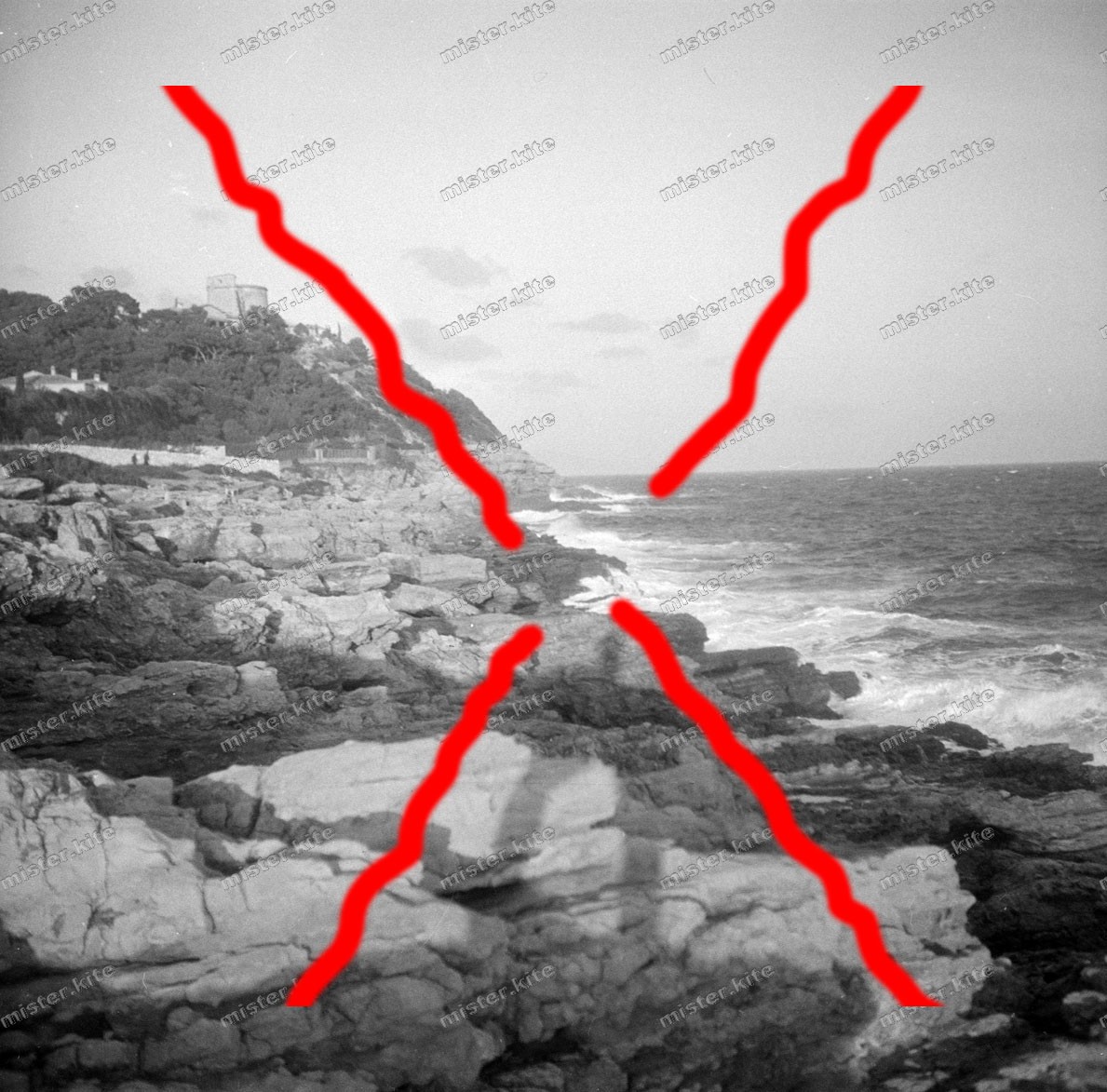 Negative-Côte d’Azur-France-Coast-Rocks-Waves-Mediterranean-1930s-163