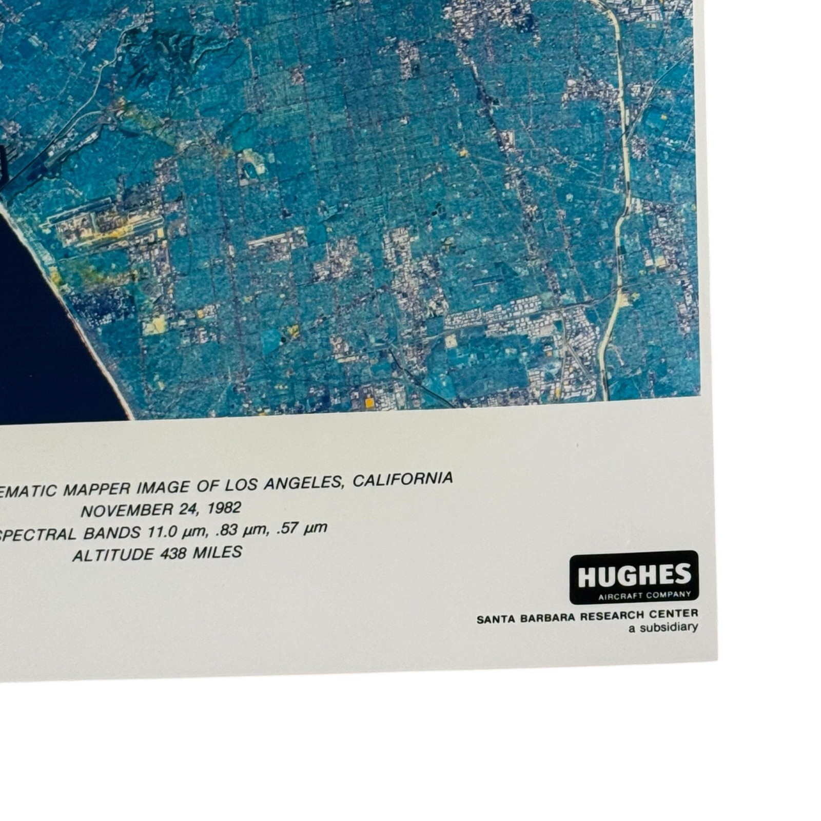 Vintage 1982 Landsat-4 Los Angeles Satellite Photograph EOSAT Hughes 16×20 Color