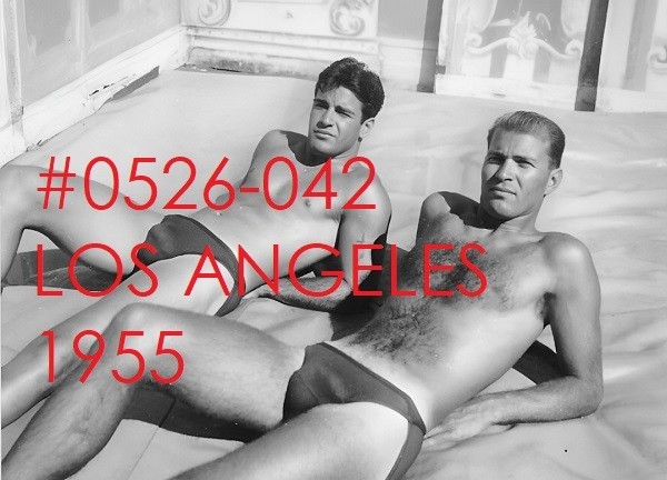 VINTAGE MALE PORTRAIT #0526-042 -two men, los angeles 1955 -freeShipUS
