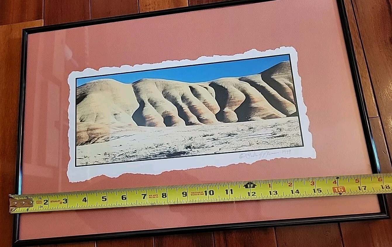 Painted Hills Oregon Photograph Signed Matted Vtg 1999 Nielsen Frame READ