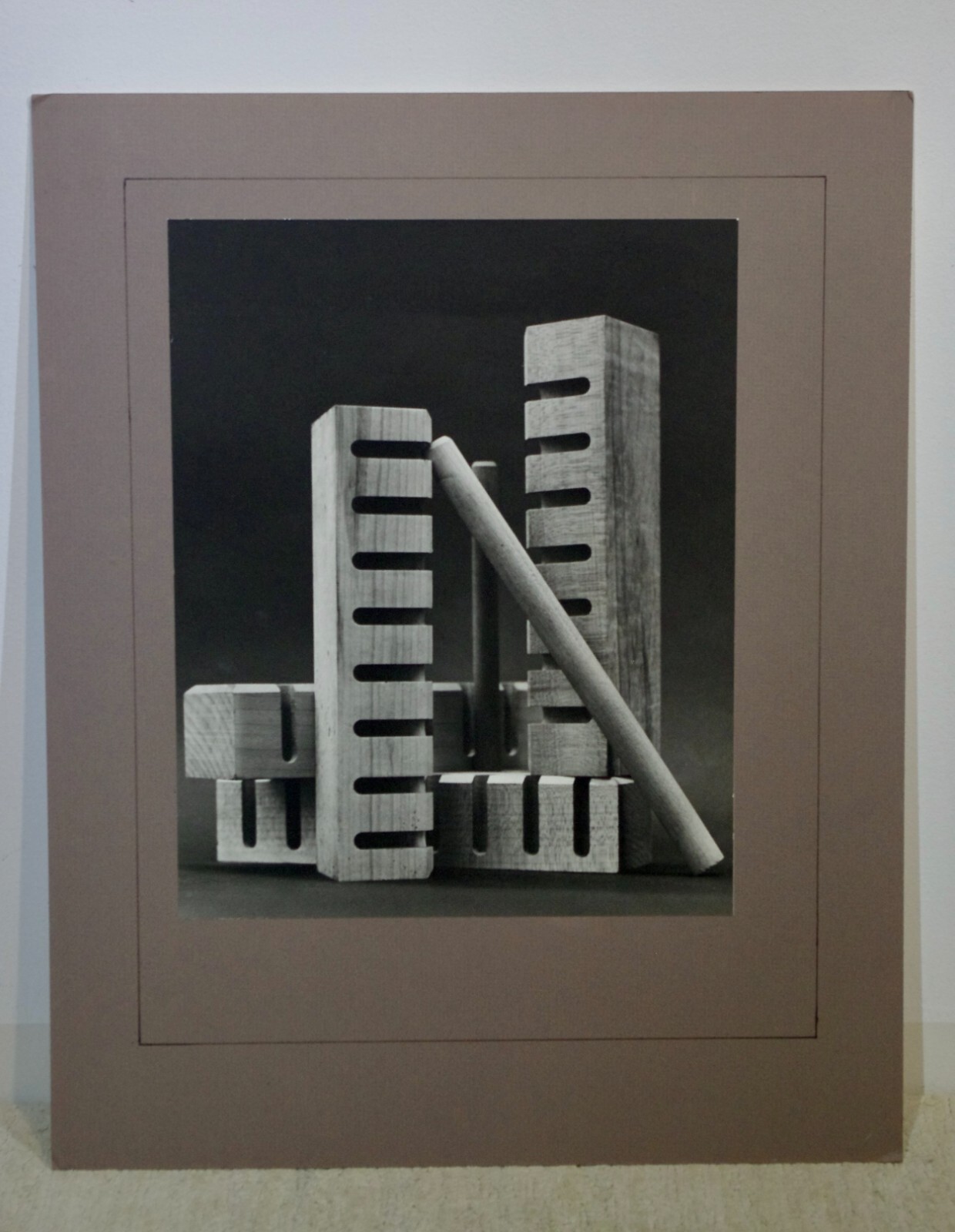 B&W Photograph- Unframed Matted Signed- Still-life Geometric Architectural Shape