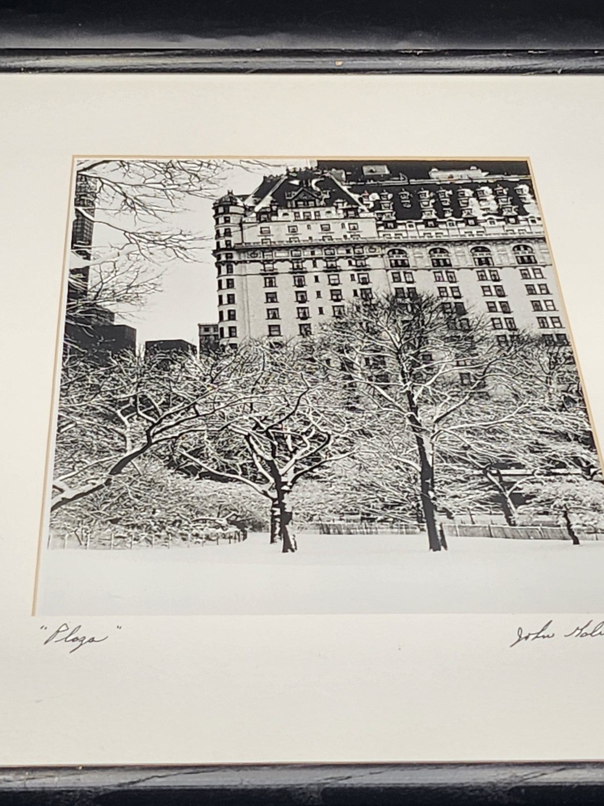 Vintage “Plaza” Hotel New York City Winter Photograph. Signed