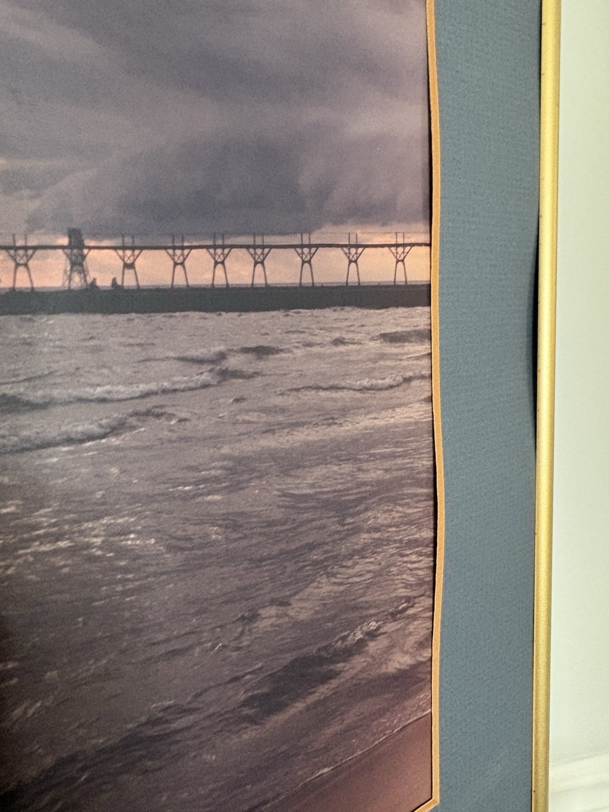 Framed and Matted Photograph Of South Haven Lighthouse By Appleyards 18” X 15.5”
