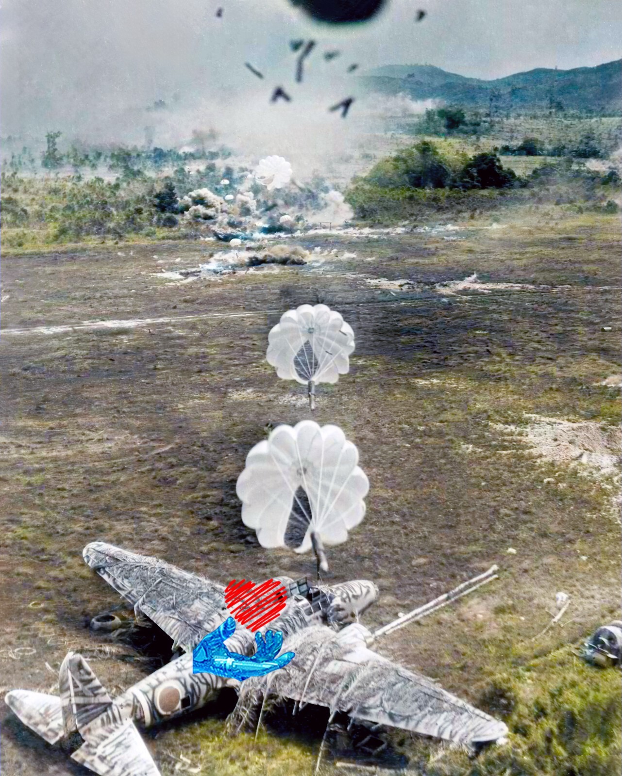 WW2 Colorized Nakajima Ki-43 II Otsu Hayabusa (Oscar) 248 Sentai in PNG 1944
