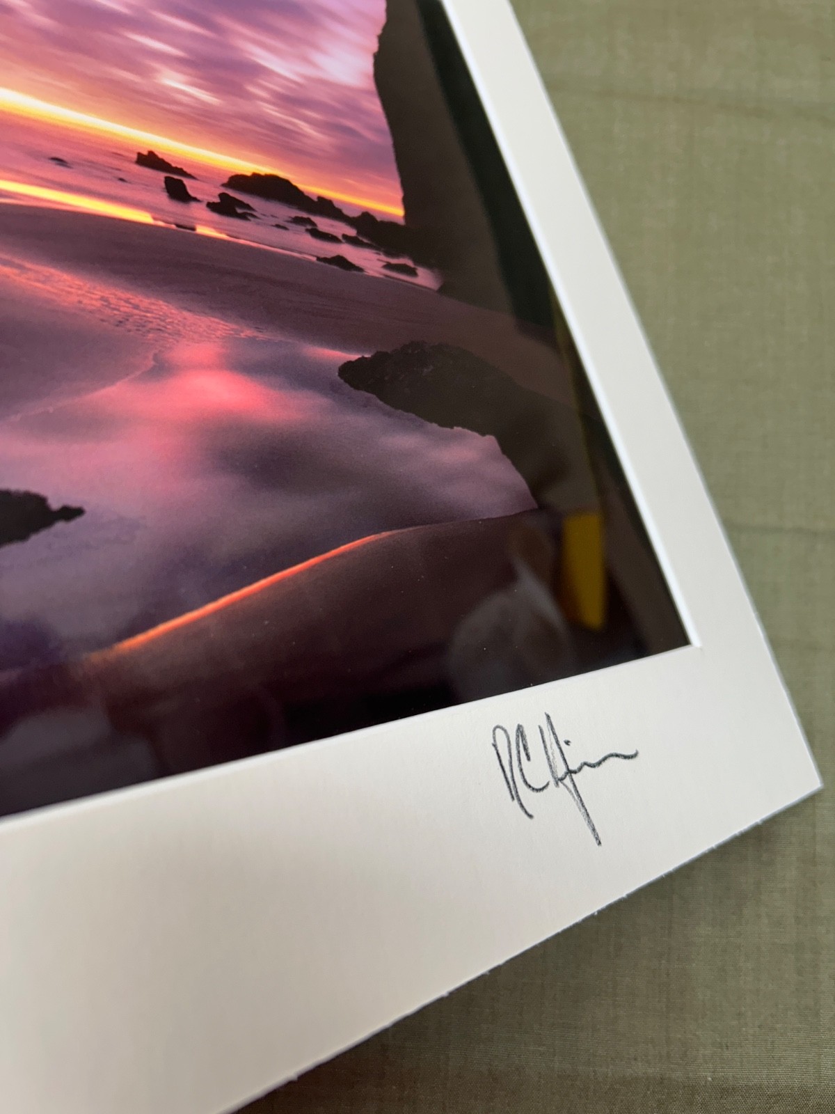 Set of Signed Photography 11 x 14 Matted, One Framed, Seashore and Lake Scene