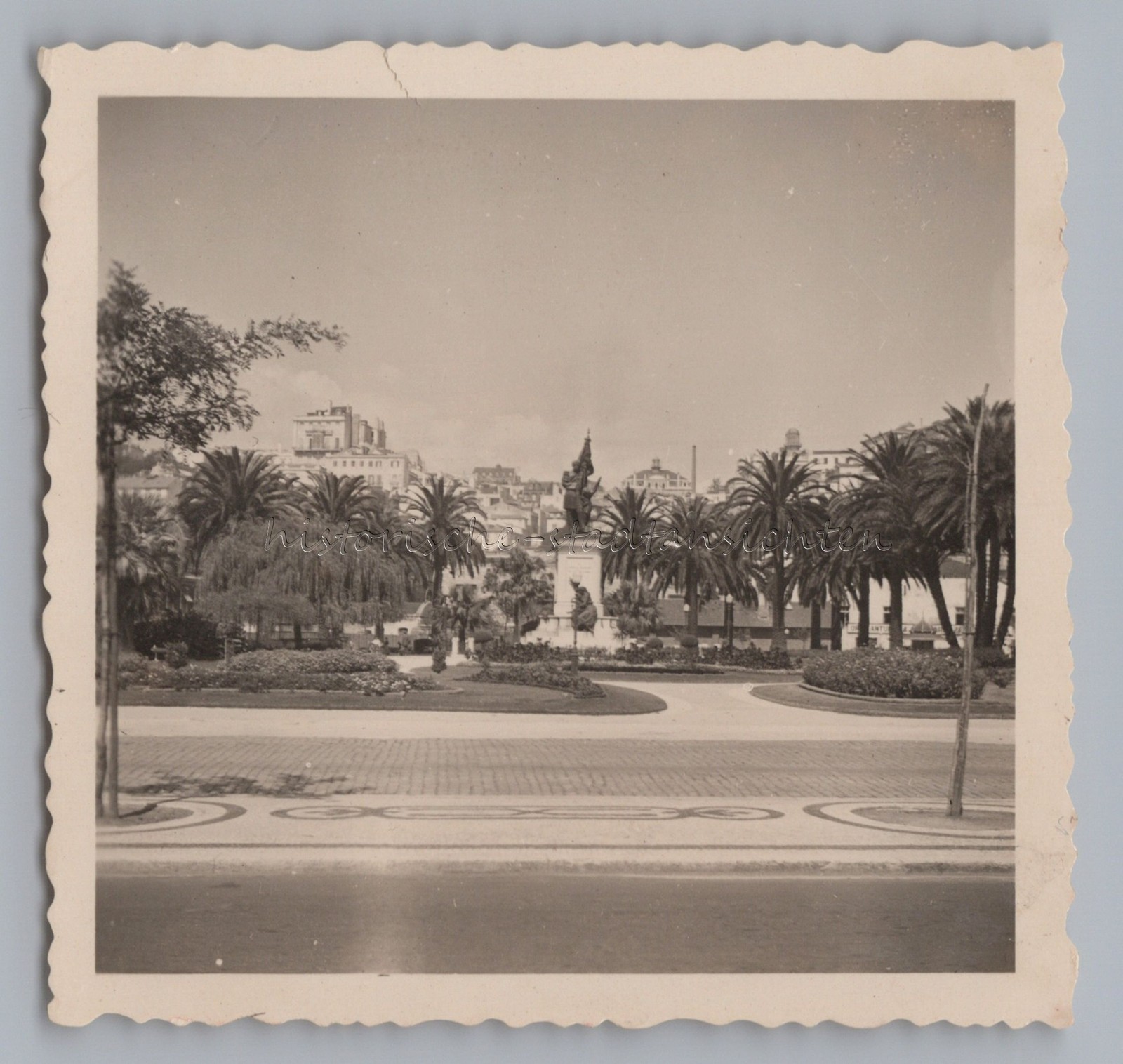 Lisbon Lisboa Portugal – Park Statue – Vintage Photo 1930s