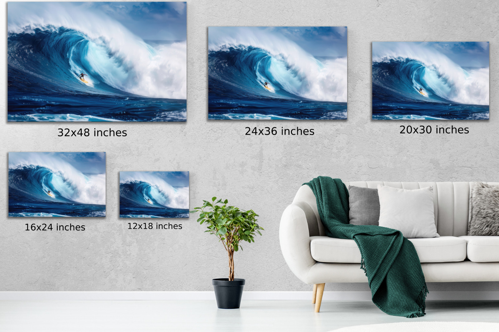 Surfing Photo, Hawaii Beach Surfing, Surfer Image Print, Huge Ocean Waves Beach