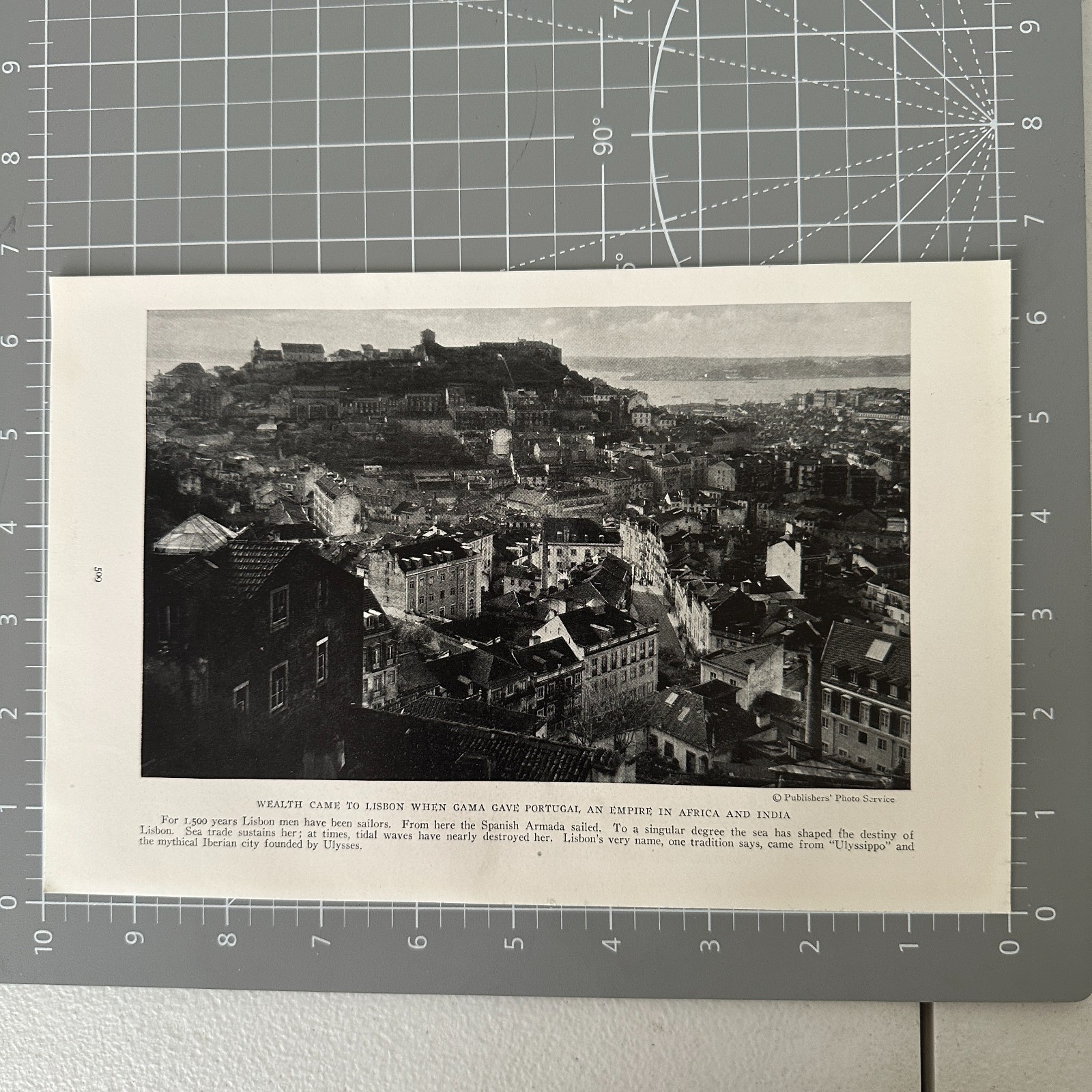 1927 Lisbon Portugal Cityscape Panoramic Photograph Vintage Wall Art Travel