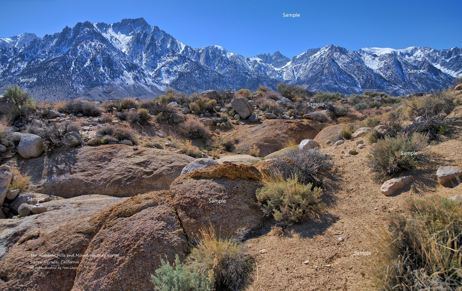 Mount Whitney Alabama Hills Sierra Nevada Lone Pine California Photo Print SN03