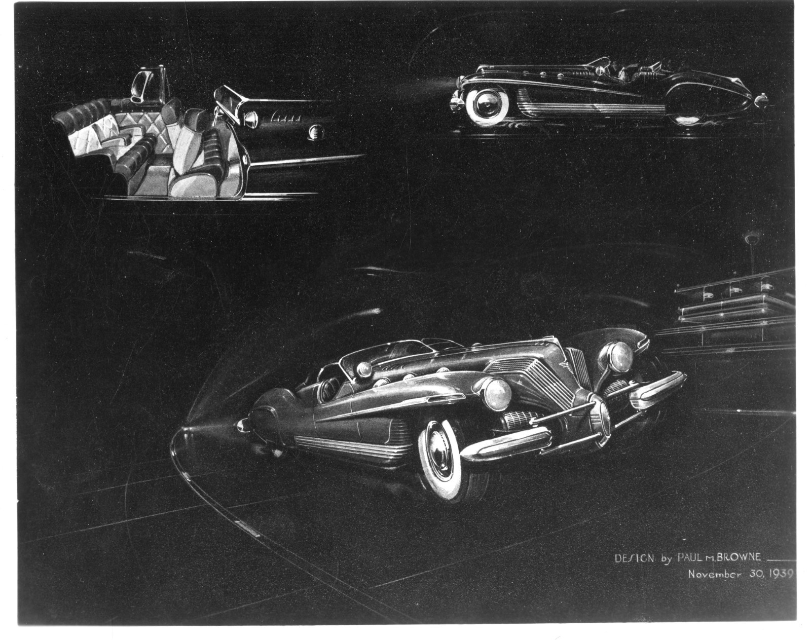 Old Photo Vintage Car 1939, approx 18x24cm