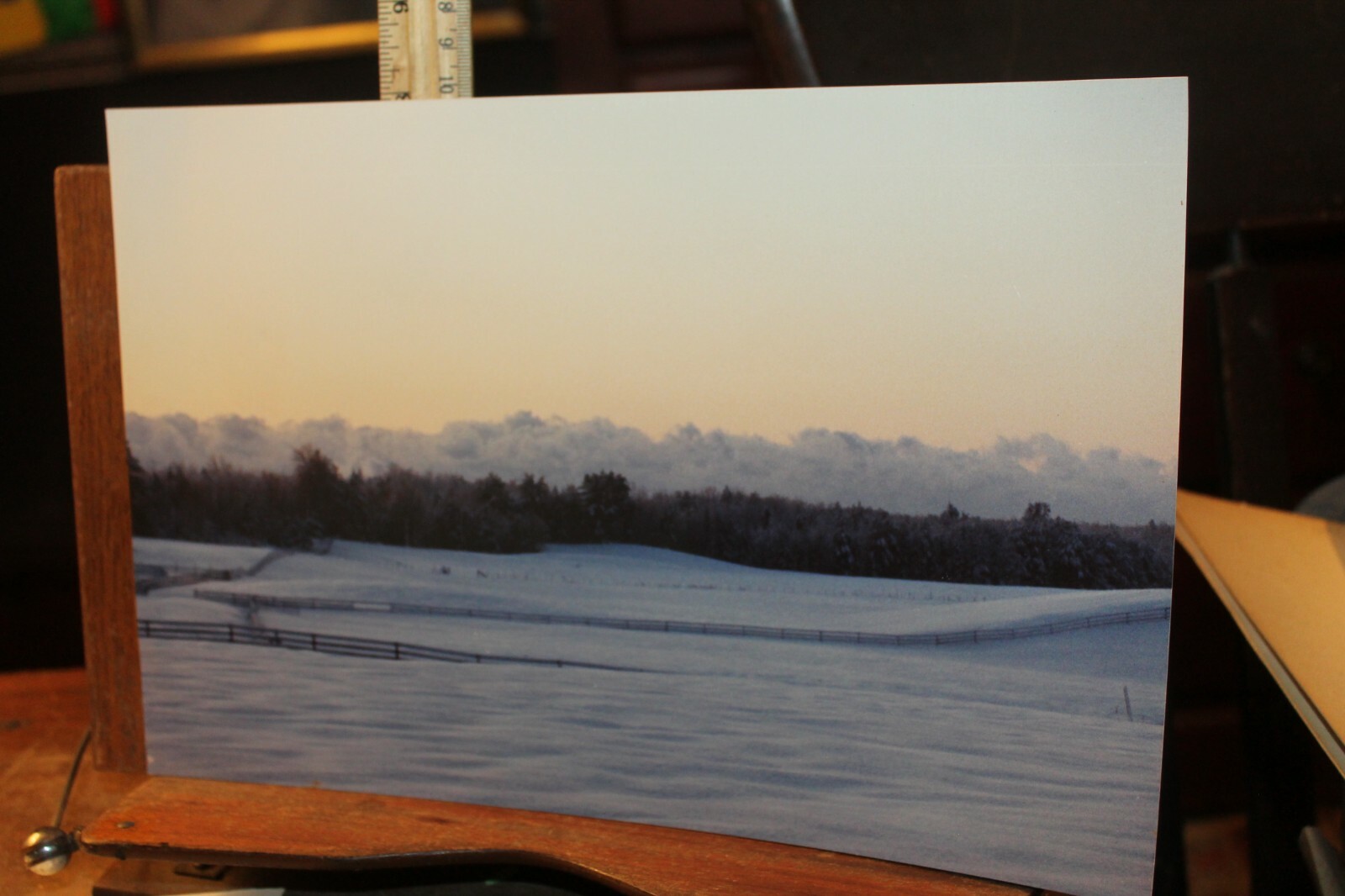 Vintage Signed 8×12 Photo East Tennessee Winter Snow Fields W. Beebe