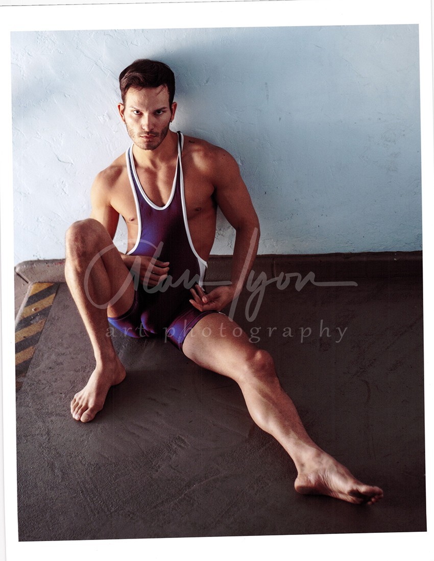 11 X 8.5 Alan Lyon Original Male Photo gay interest (4) Marcellus resting stairs