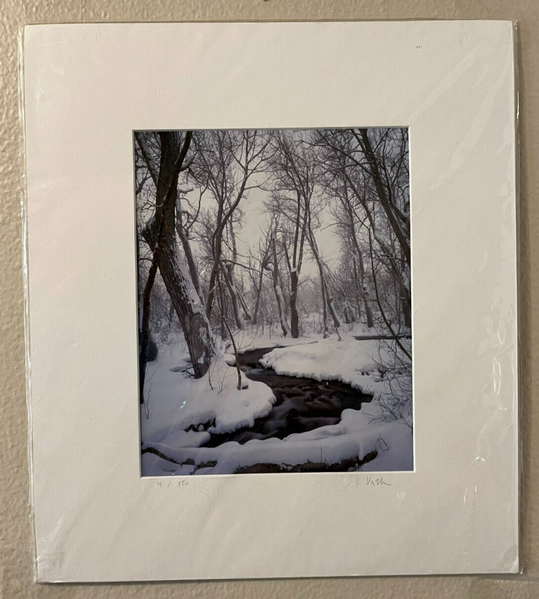 New ! Vern Clevenger ”McGee Creek Winter” Signed Photo. Matted 10” x 8” COA