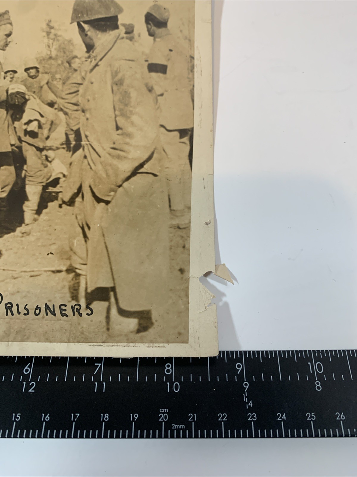WWII Real 8.5” X 6.5” Photo American Troops “Questioning German Prisoners”