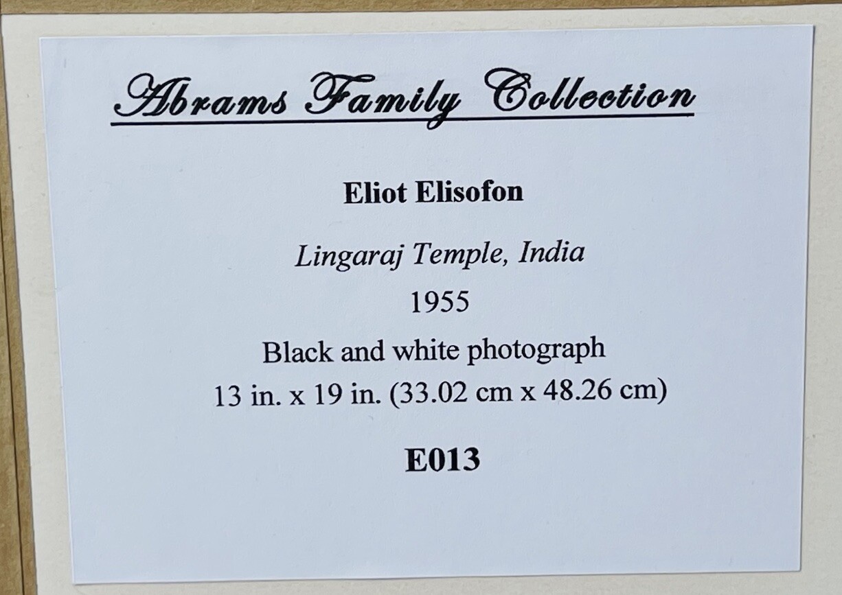 New York Photojournalist Eliot Elisofon Signed Photo. Lingaraj Temple India 1955