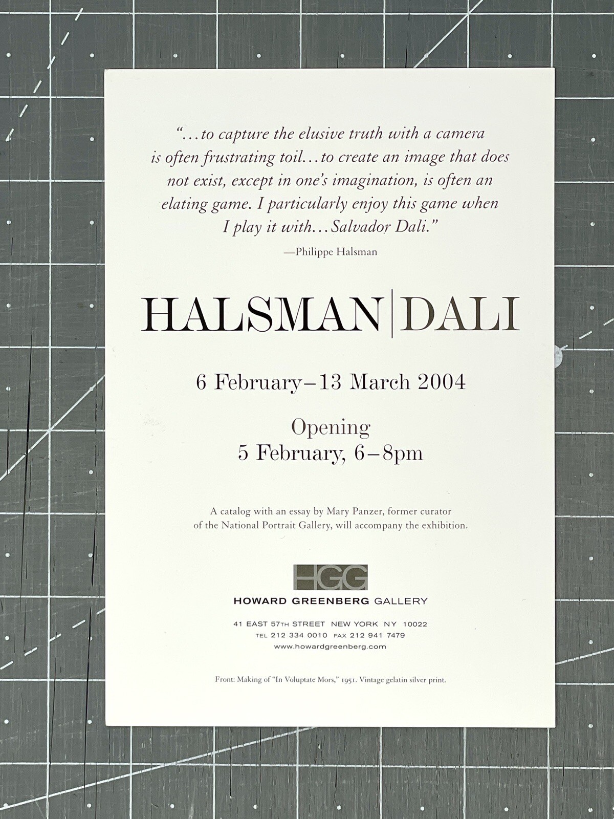 Phillipe Halsman (1906-1979) Art Show Announcement Card – Dali Photographs 2004