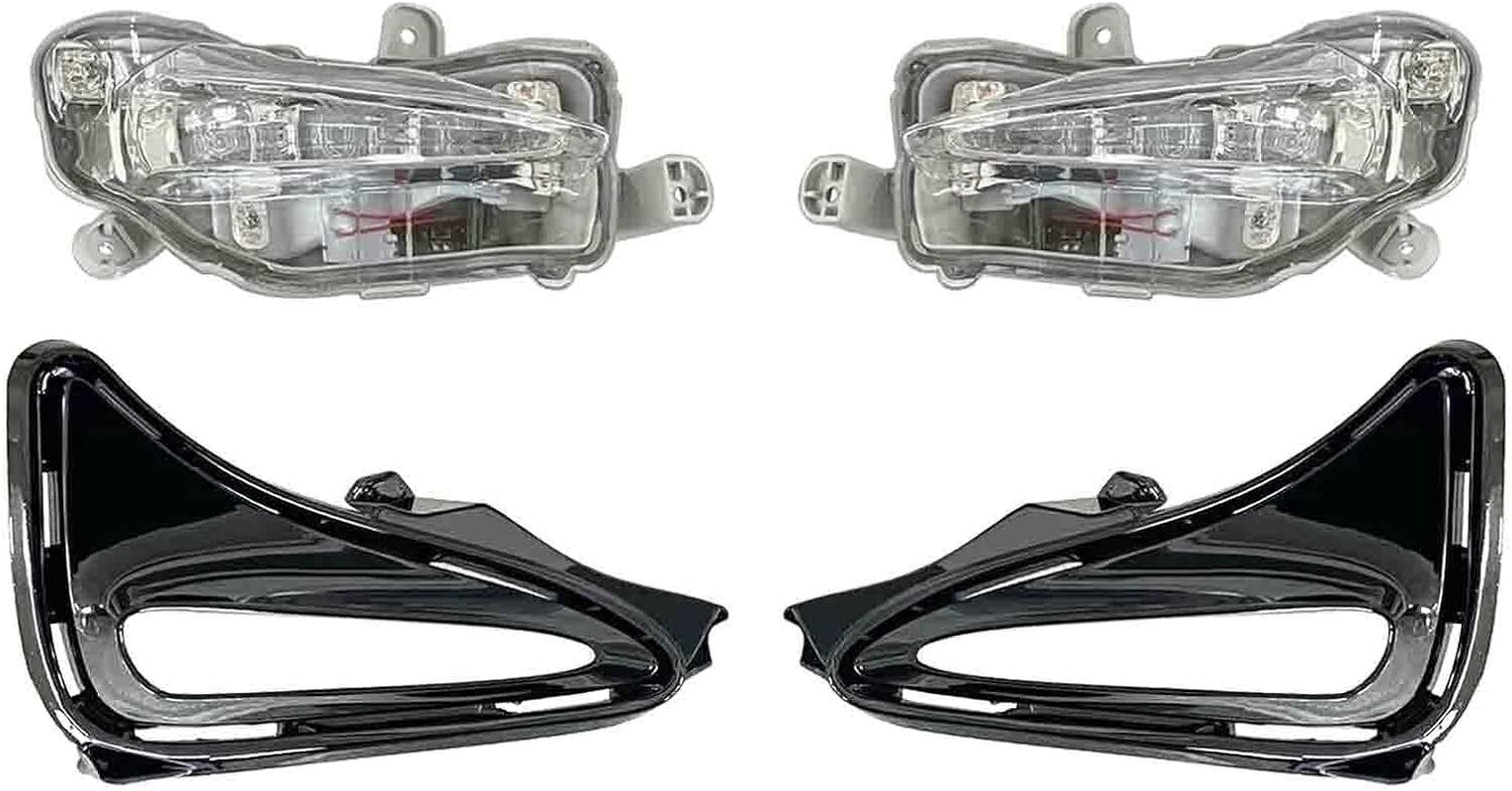Front Bumper Cover Grille Kit Fits 2017-2019 Toyota Corolla W/Fog Lights | for L
