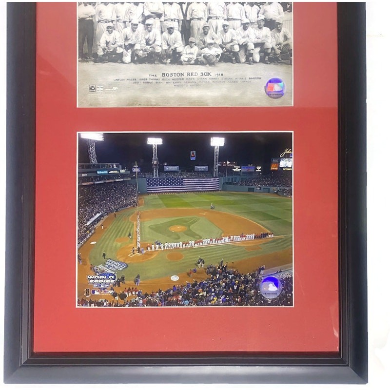 Boston Red Sox 1918 & 2004 World Series Champions Team Photos Framed Matted