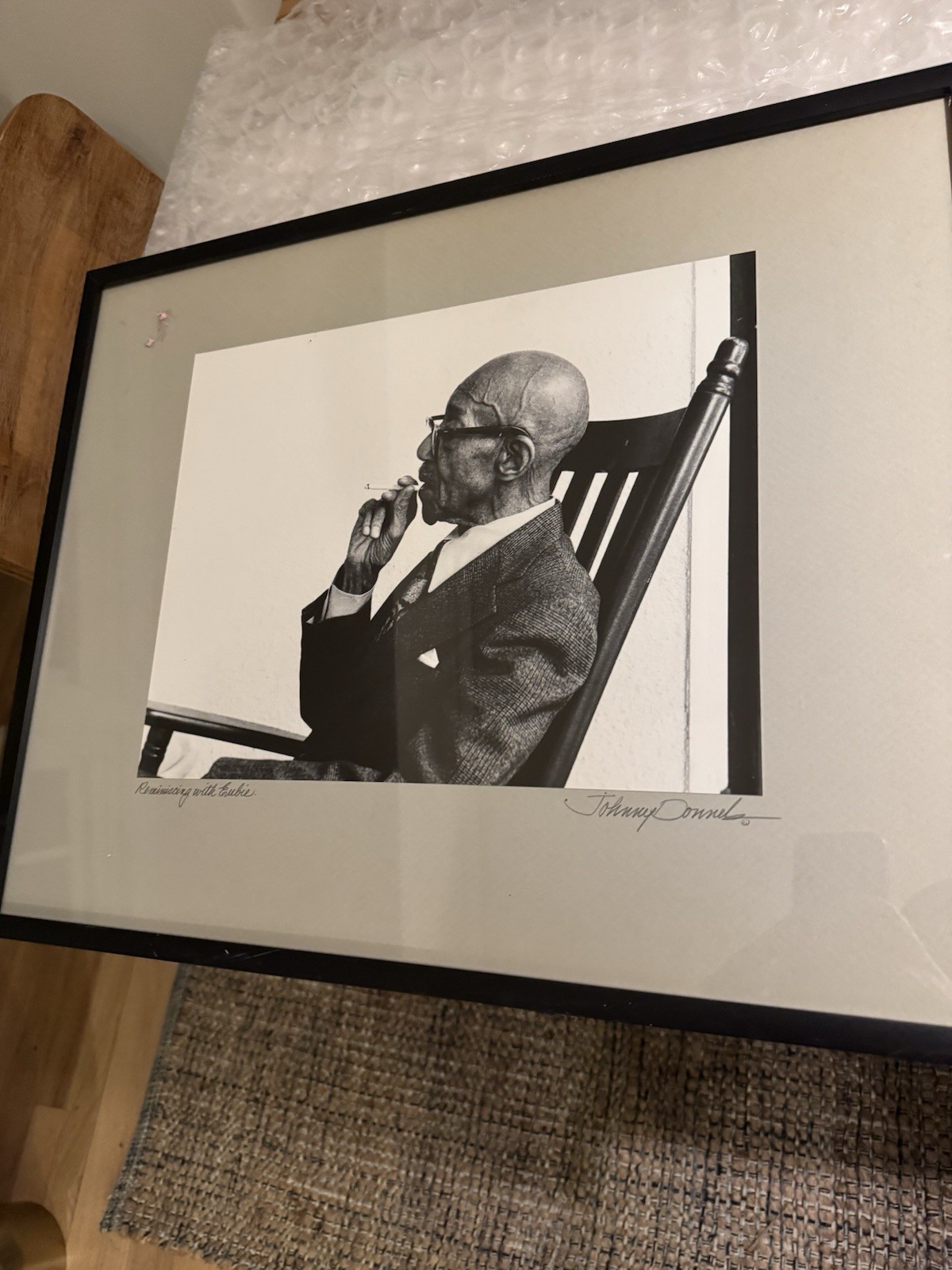 Reminiscing with Eubie Framed Photograph By Johnny Donnels SIGNED Black & White