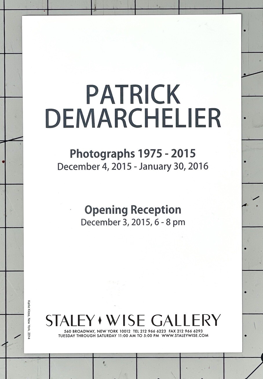 PATRICK DEMARCHELIER (1943-2022) Art Announcement Card 2015
