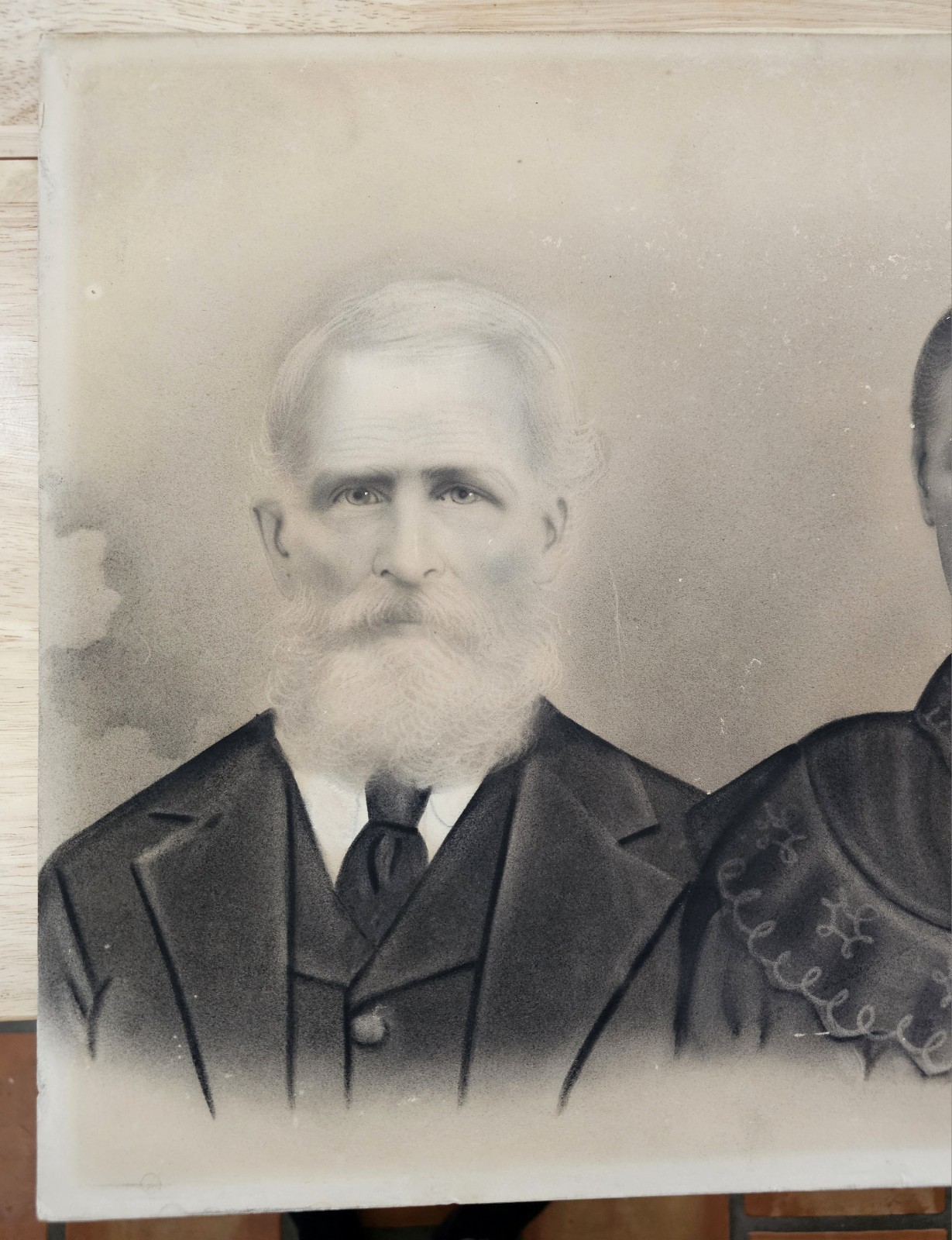 Antique Studio CRAYON PORTRAIT, Tennessee Farmers Pioneers Oddities BOGLE FAMILY