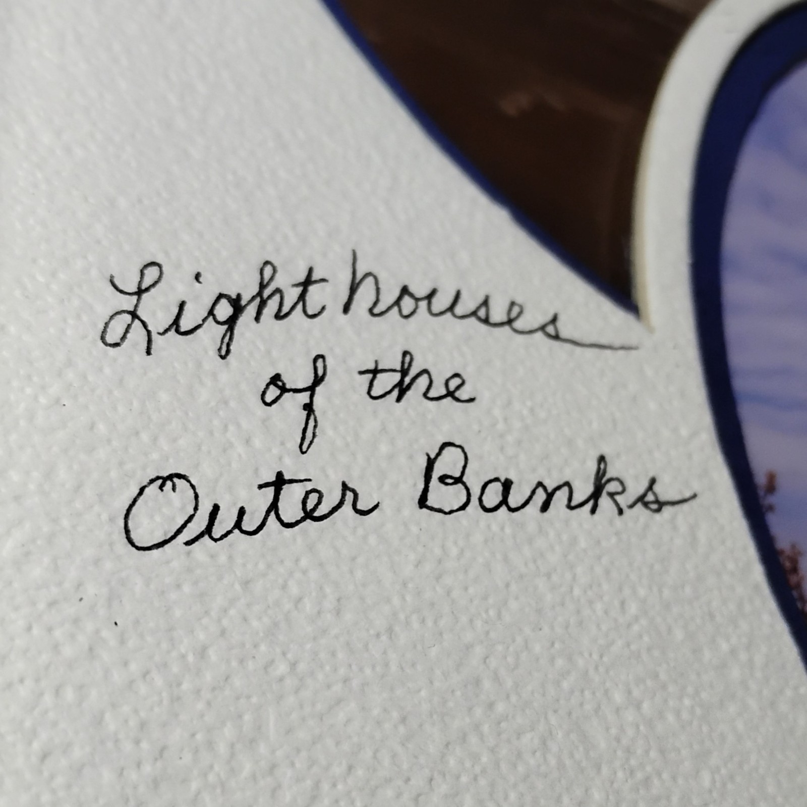 Lighthouse Of Outer Banks ’94 10×12 Mat Oak Framed & Signed Photography Wall Art