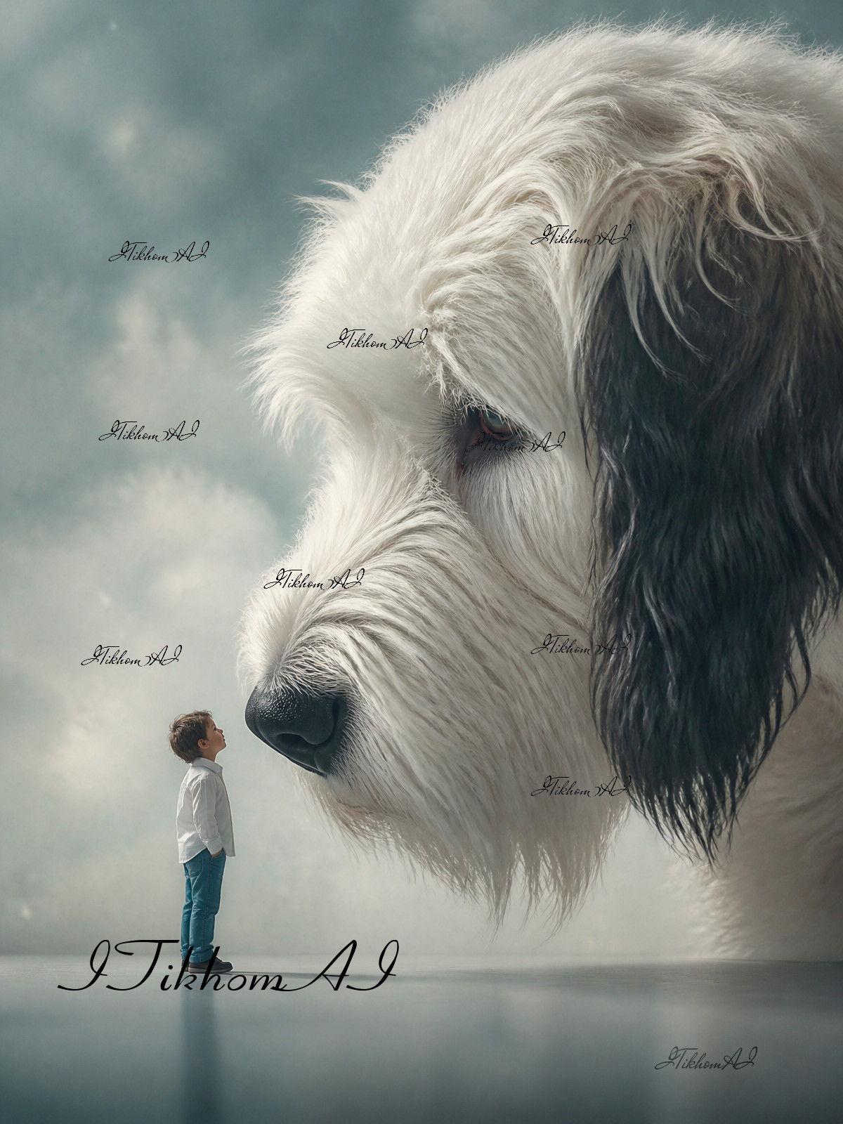 Digital Art Picteres Portrait Animals Boy Dog Wallpaper Desktop Background Decor