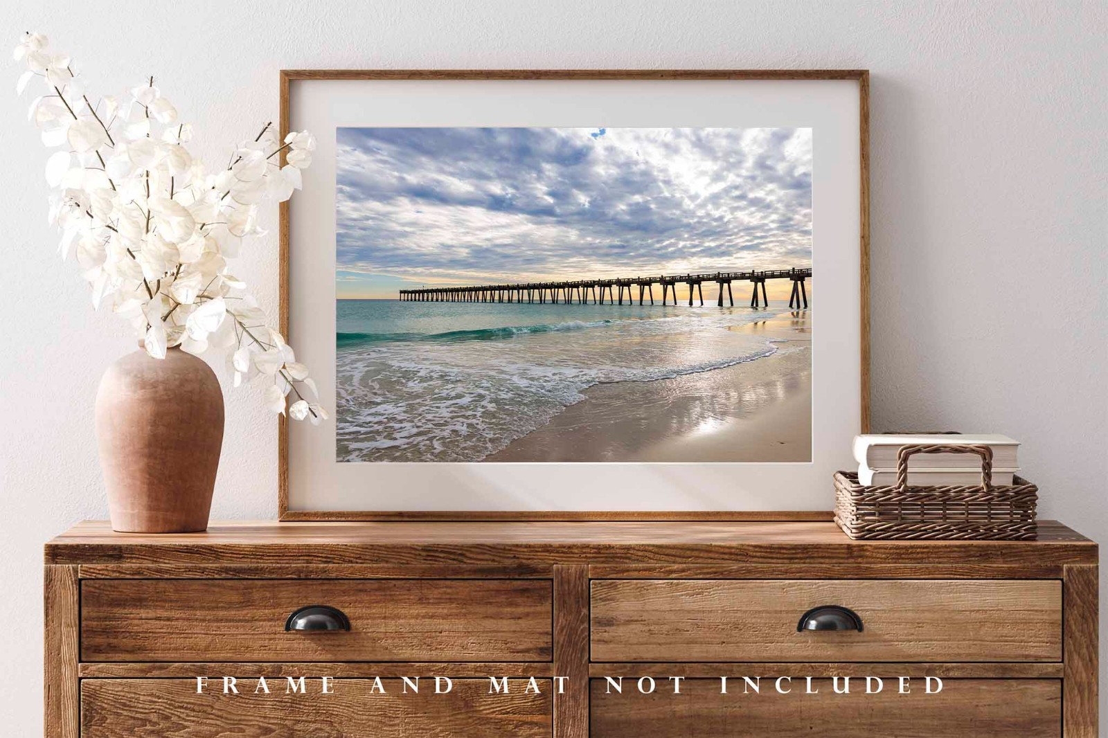 Pensacola Beach Pier Photography Print: Florida Gulf Coast Fishing Travel Photo