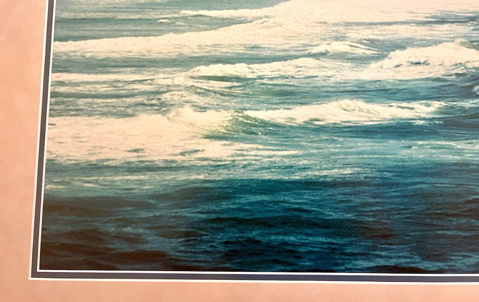 Large Vintage Framed South Beach Miami Florida 1966 Photograph Signed 40×31″