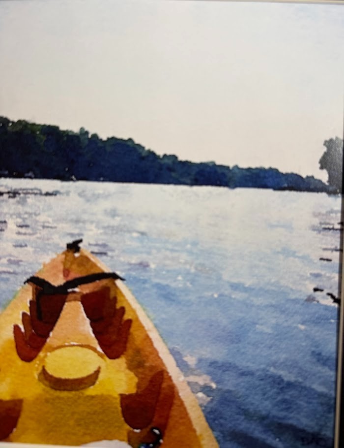 Tandem Kayak Digital Watercolor Original Photograph 8 X 10 Mat 11 X 14 – Signed