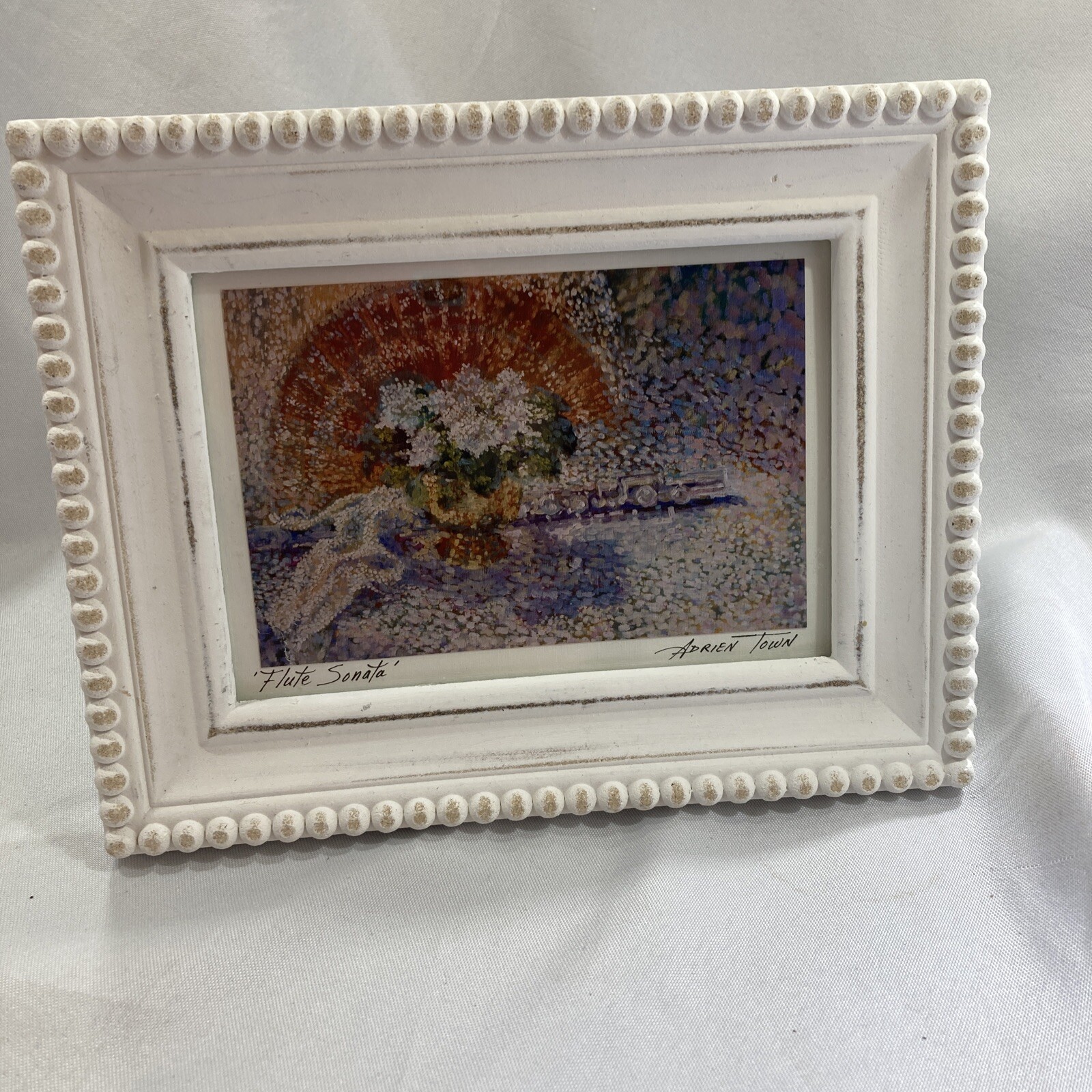Adrien Town Watercolor Photo Of “ Flute Sonata” 5×7 Framed Postcard Size