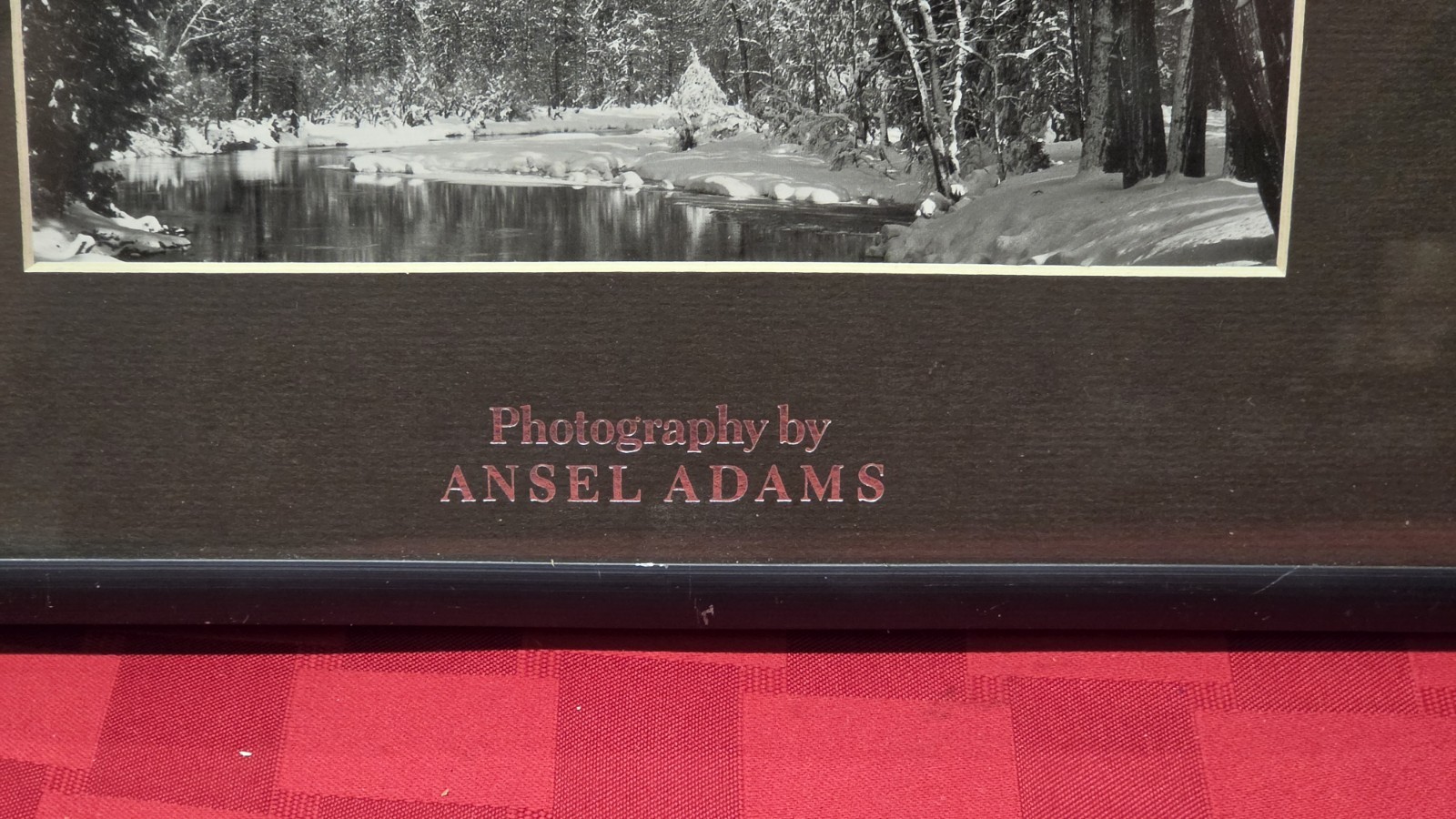 Set of 2 Ansel Adams Framed Matted Prints Yosemite Half Dome Sierra Nevada B&W