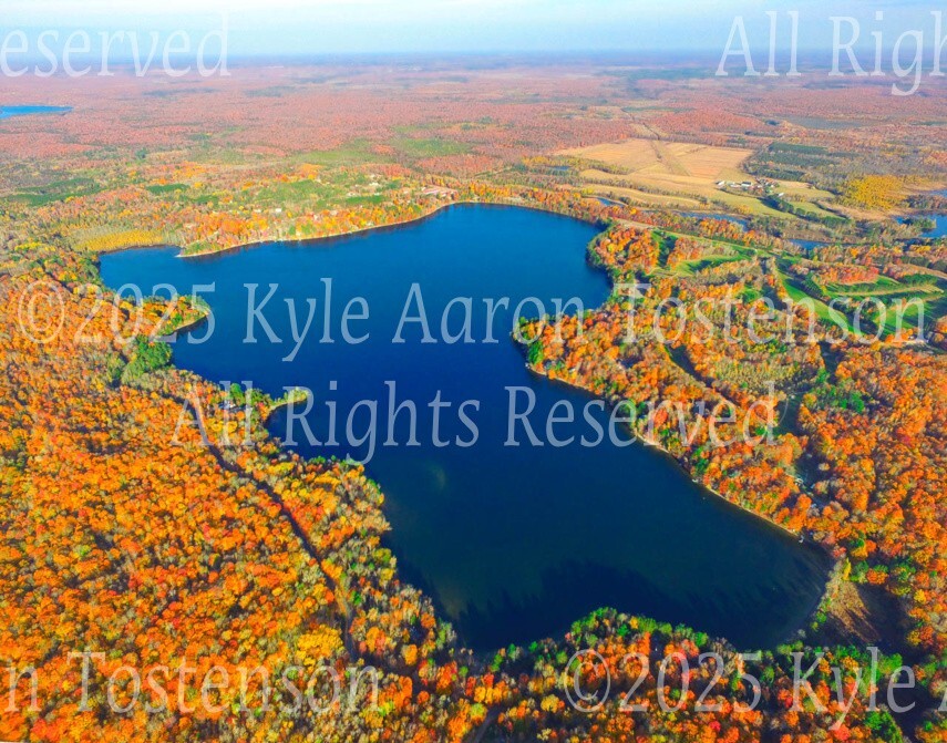 Silver Lake, Laona, WI, Forest County, Wisconsin Overhead Photo. Frame Optional.