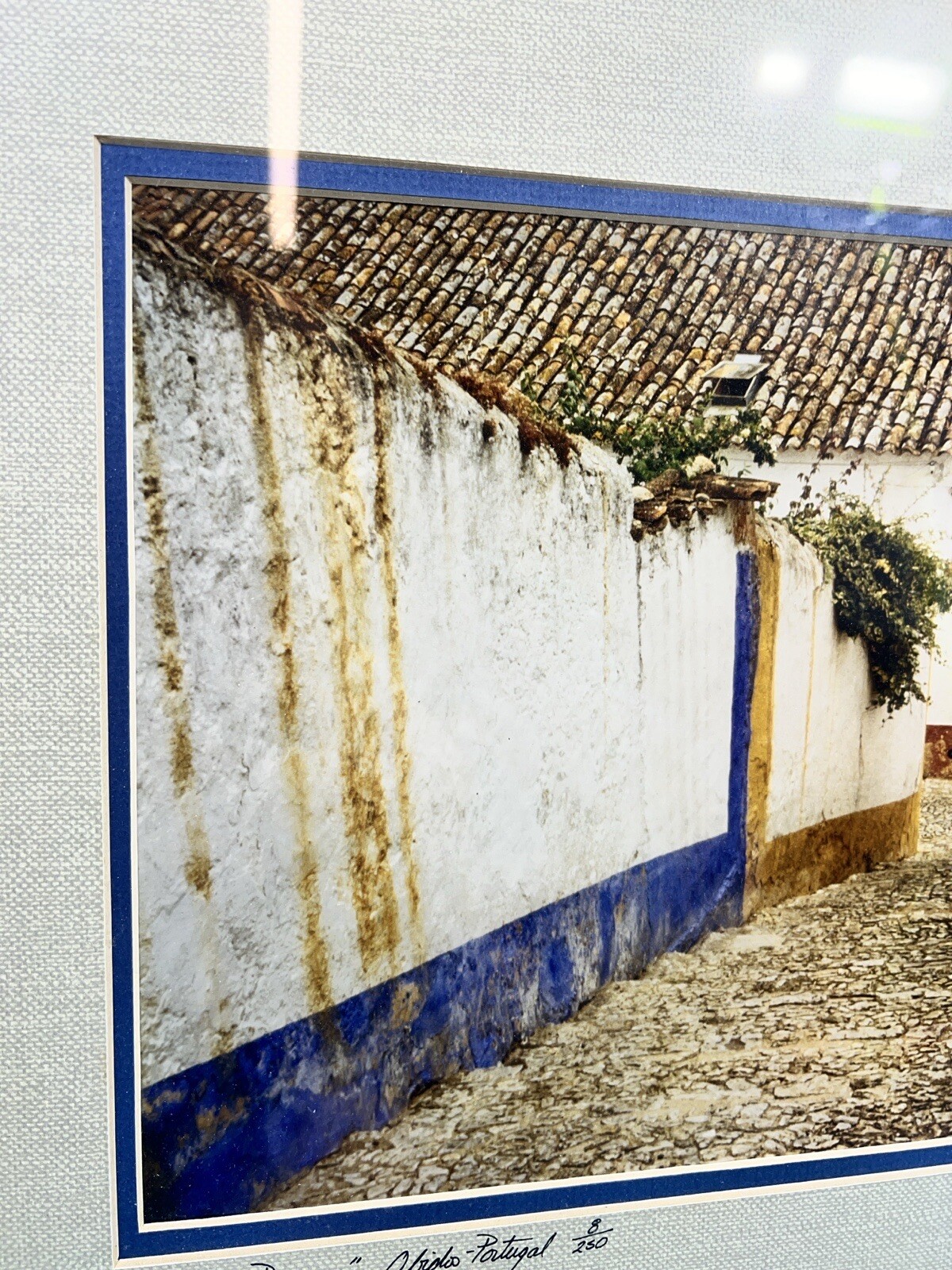 Framed Art Portugal Narrow Street OBIDOS Passage Rua Direita Photo Signed Number