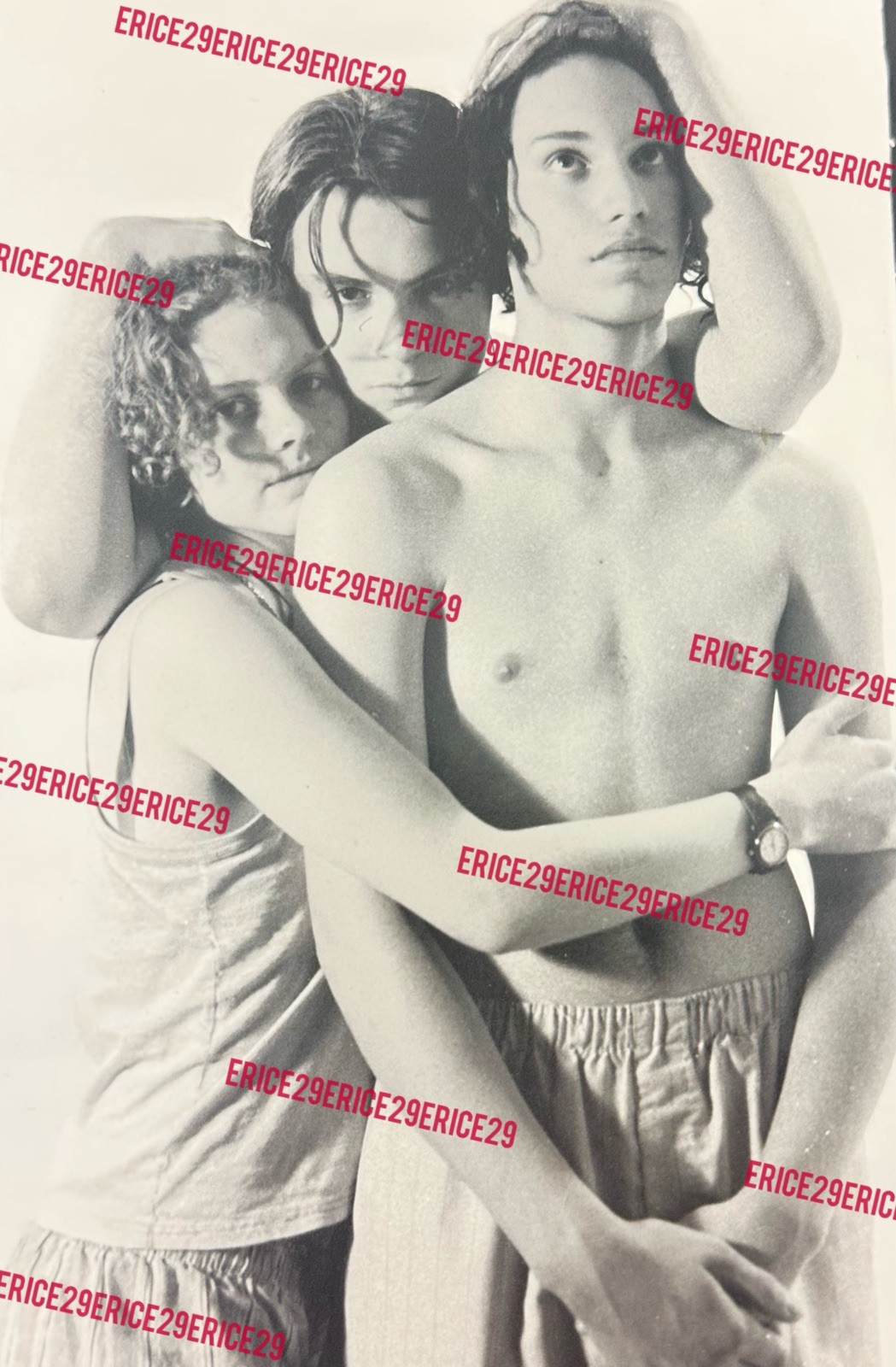3 Figures Figurative Art B/W Photograph 8” x 10” Untitled Artist Unknown