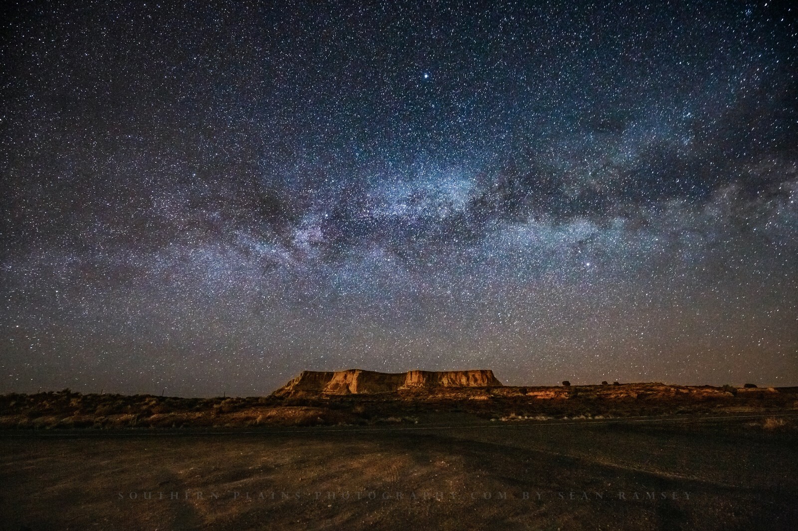 Night Sky Photography Print – Picture of Milky Way Over Mesa in Arizona