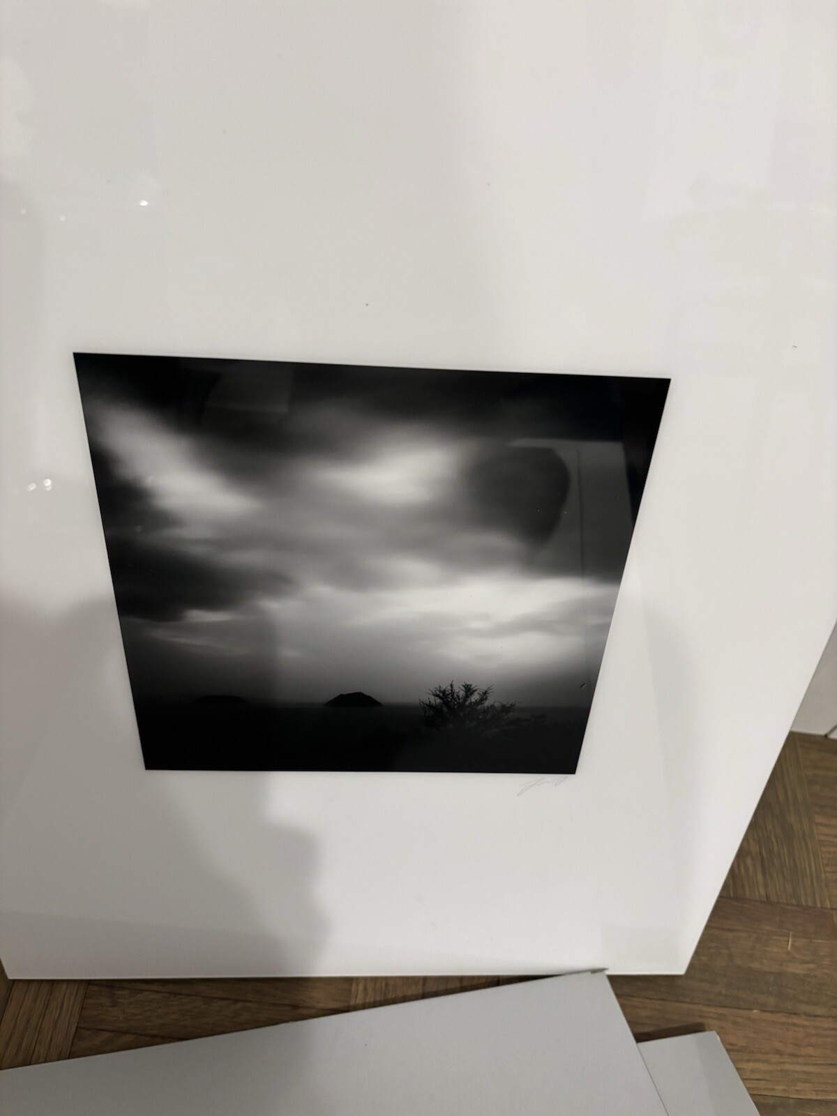 Set Of 2 Black & White, Signed, photography art, Thin Metal Frame, White Mat