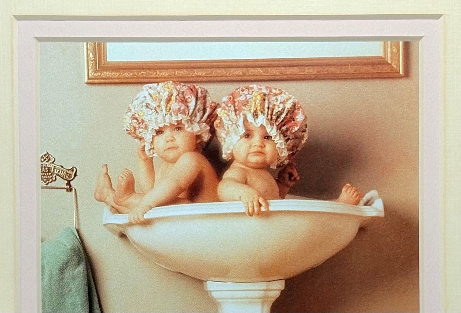 2 VTG Framed & Matted Baby Pictures, Baby Room/Bath ~ 8×10’s ~Anne Geddes Prints