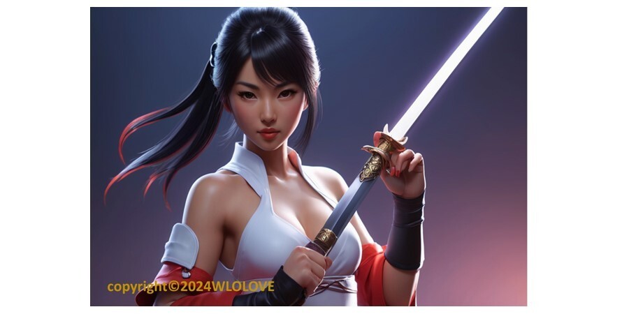 Beautiful Sensual Asian Girl Anime B on Quality semi-gloss Photo Paper 13″ x 19″