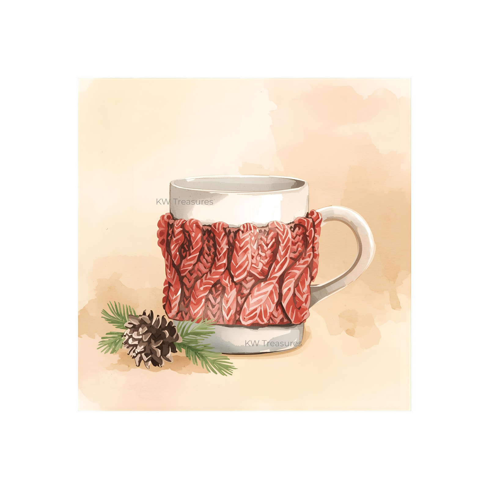 Christmas Watercolor Clipart | Cozy Winter Drinks PNG Bundle Download