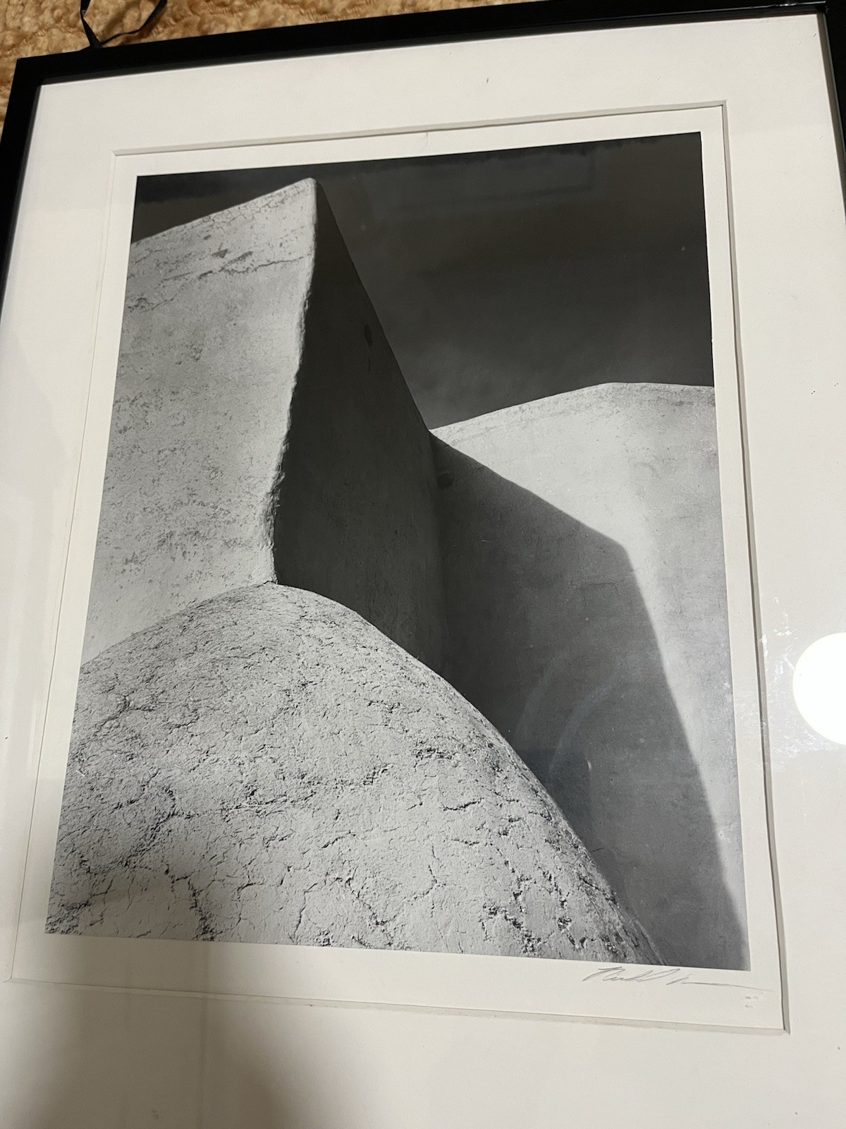 Vintage Rancho De Taos New Mexico Large Framed Photography Art Signed