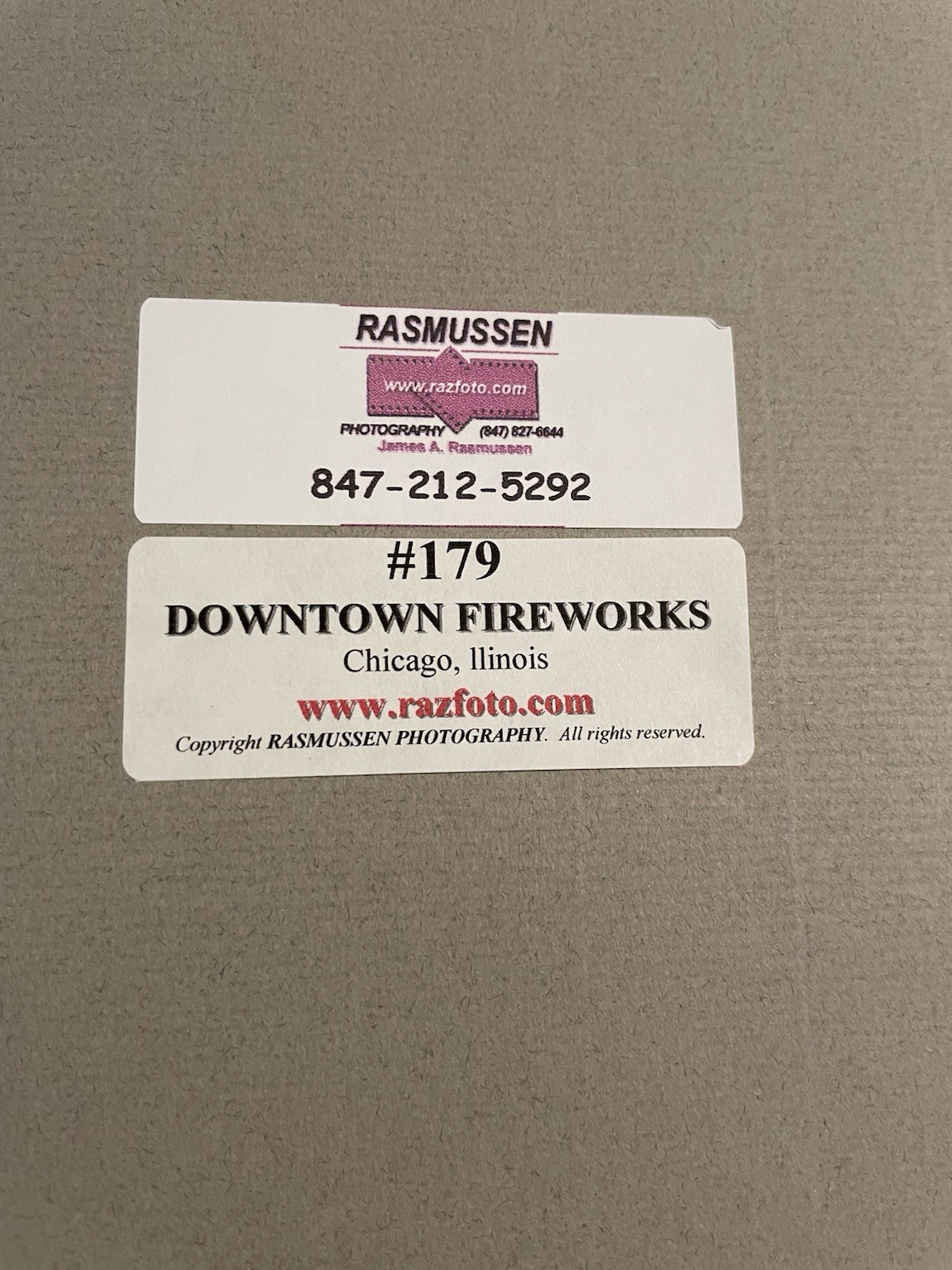 Signed Numbered Photograph, Downtown Fireworks, Chicago IL, By James Rasmussen
