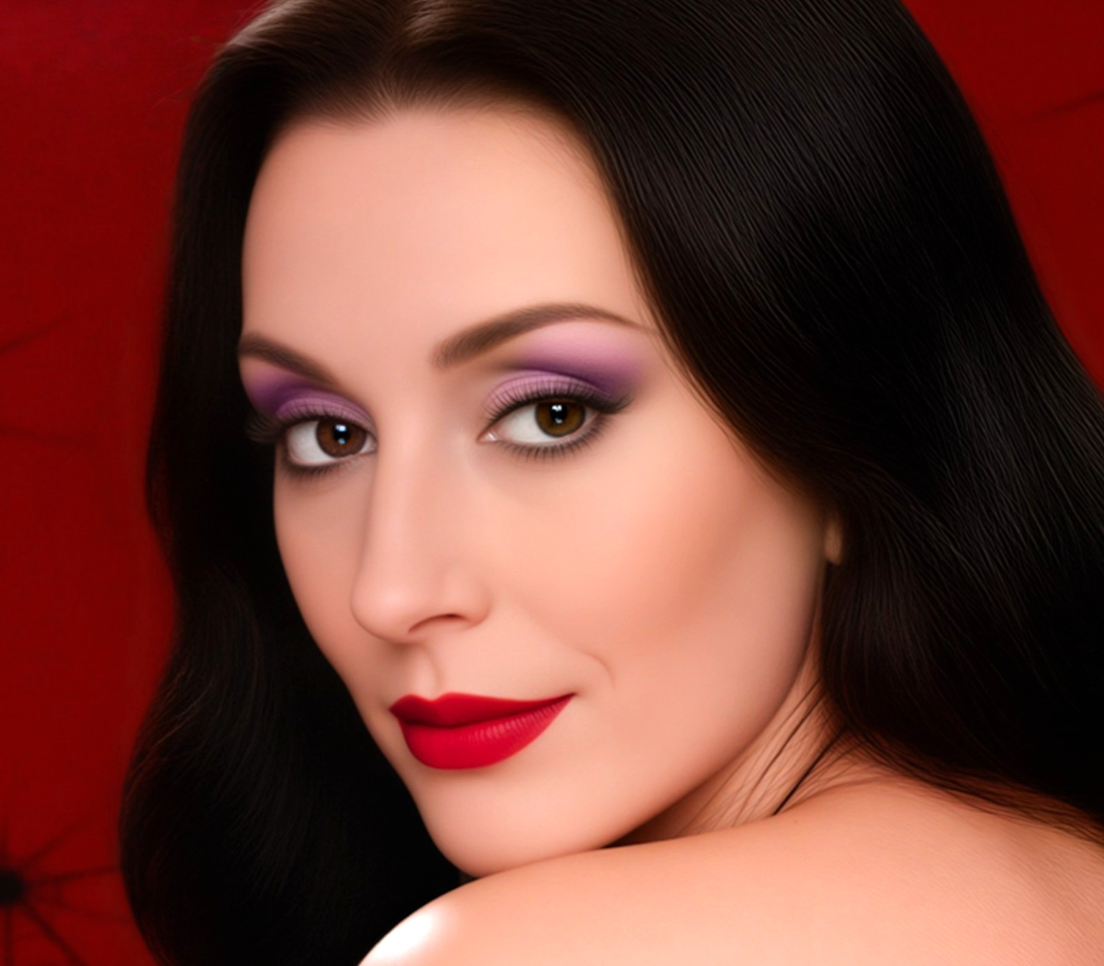 Sexy Morticia Addams Family in Bedroom Looking Back Metal Sign Art 14″ x 11″