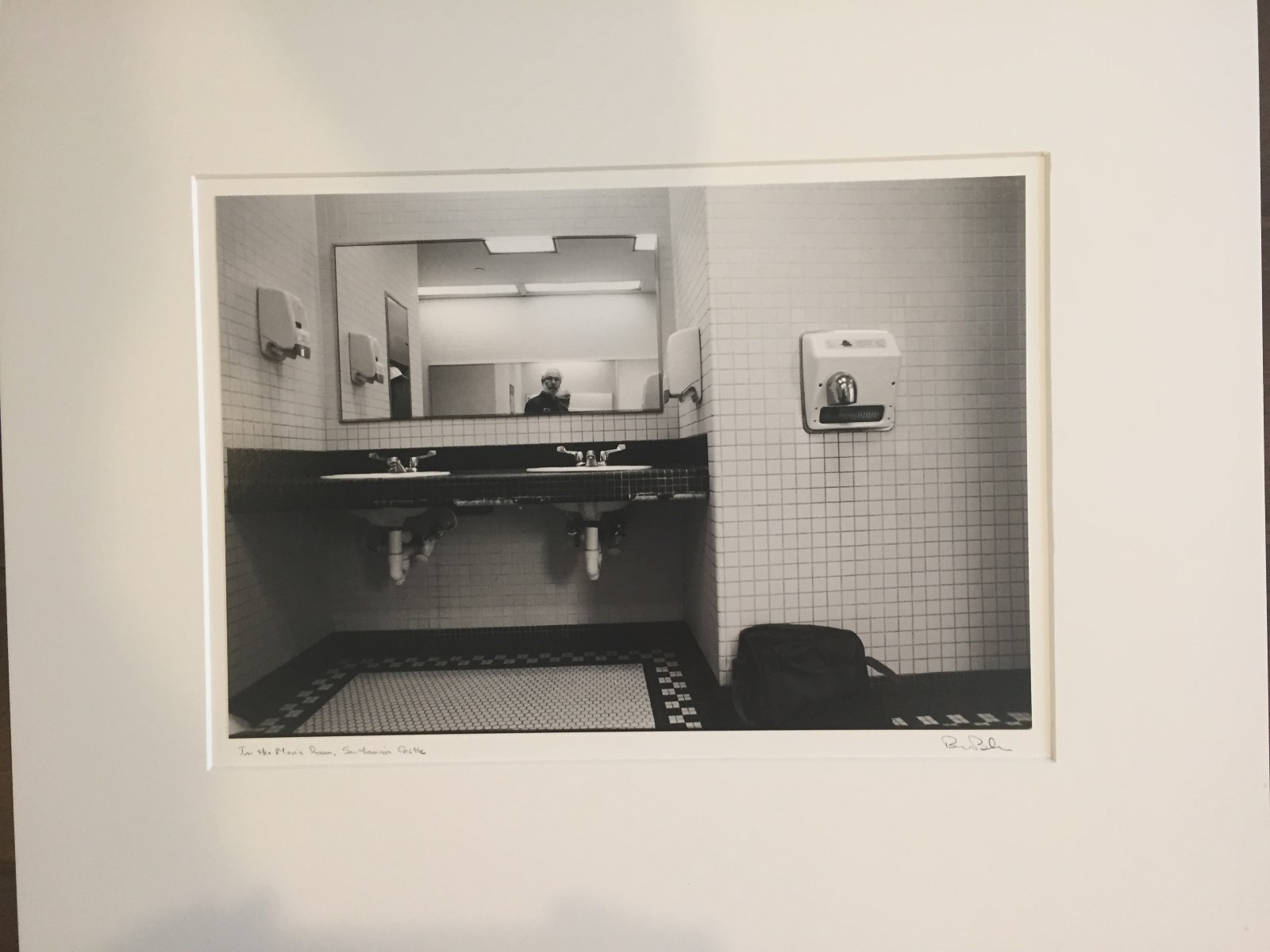 BRUCE BLUM SIGNED B&W Photo Print (16″X 20″)– “In the Men’s Room “