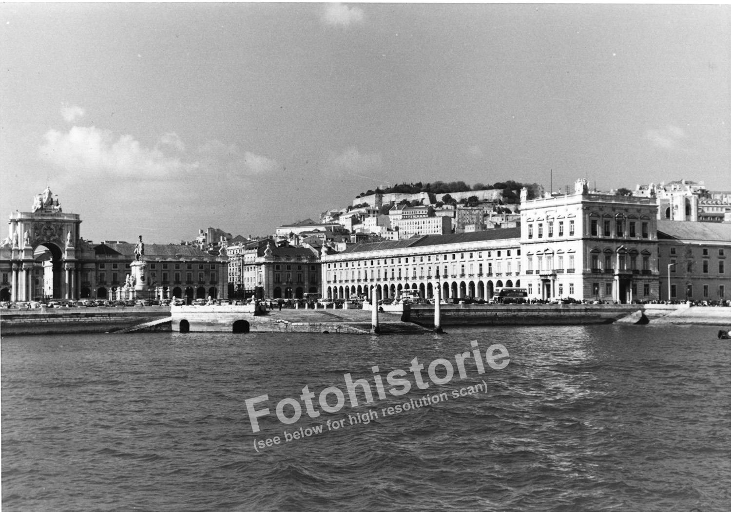 2x Photo Lisbon Praça do Comércio Portugal 1960s Port Panoramic City View